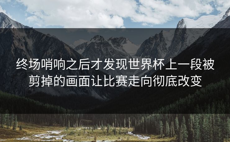 终场哨响之后才发现世界杯上一段被剪掉的画面让比赛走向彻底改变